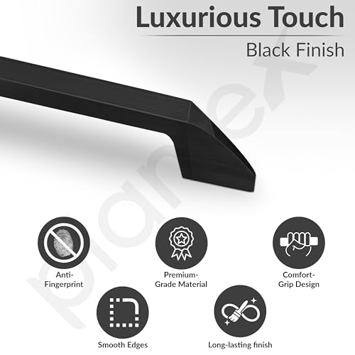 Image of Plantex Cabinet Handle /288mm Handle for Cabinet /Door Pull-Push Handle for Home /Office - Pack of 1 (Black)