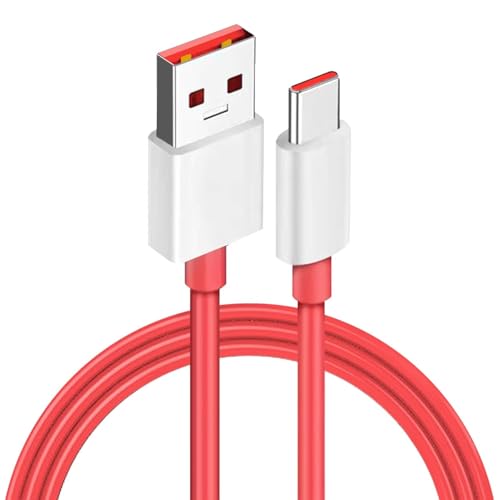 ogeechee® USB-A To USB-C Fast Dash Warp Charge Cable/SuperVooc Charging Type-A To C Data Lead Cable Compatible With OnePlus 12 11 10 Pro 8 9 Pro 7T Pro 7 6 3 3T 5 5T Nord 3 Nord CE 2 5G