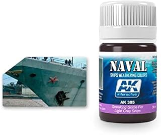 AK-Interactive AK 305, Streaking Grime for Light Grey Ships Naval Ship Weathering Color - 35 ML / 1.18 Fl.Oz Jar - Model Building Paints and Tools # AK-305