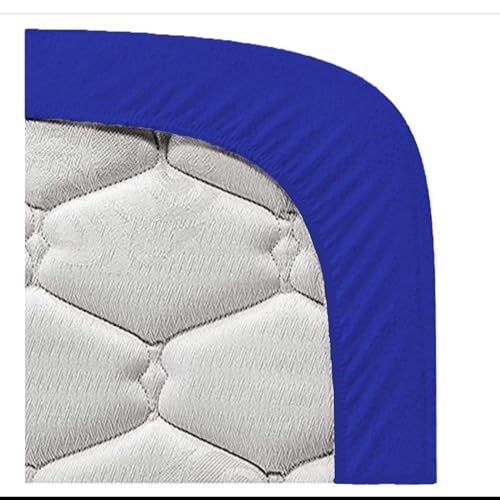 Image of Maximus Premium Double Bed Waterproof Mattress Protector Cover | Breathable Terry Cotton Bed Protector, Double Bed (72 X 60, Royal Blue)