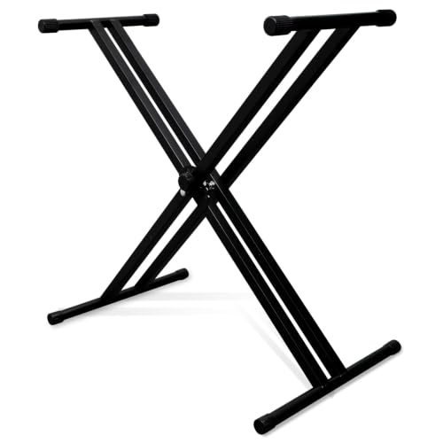 Image of The ONE Double-X Keyboard Stand, Pre-Assembled X-Style Keyboard Stand with Locking Straps & Quick Release Mechanism, Adjustable Piano Stand