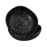 RoRo Ceramic Stoneware Hand-Crafted Bowl Set with Black Speckled Egg Pattern, 7 Inch Set of 2