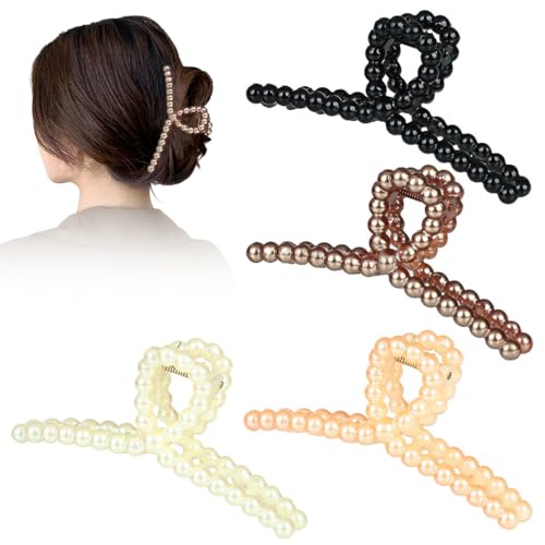 Lot de 4 pinces à cheveux de couleur unie pour femme