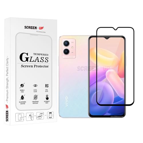 Image of ScreenUp Tempered Glass For vivo Y33s 5G - Ultra Clear, 9H Scratch Resistant, Full Coverage, Easy Install Screen Protector