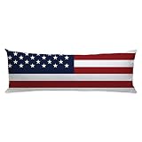 GUGLILI American Flag Body Pillow Covers July 4th Gift Pillowcase with Zipper Twin Sides, USA Flag P