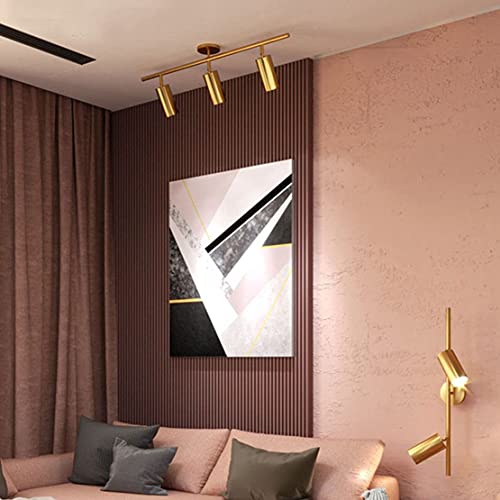 Kco Lighting Adjustable Track Lighting Fixture Brushed Brass Flush Mount Ceiling Light Fixture For Kitchen Dining Room Spotlight (3 Light) #TOP4