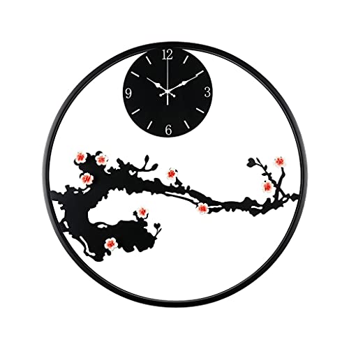 Horloge murale ronde de 50cm pour revitaliser un salon terne grâce au style chinois
