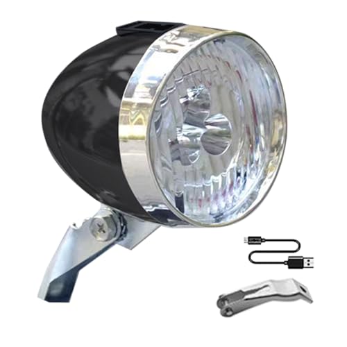 Vintage Retro Bicycles Bikes Front Light,USB Charging Headlight with 3 Led Bulbs,Rechargeable Retro Classic Bikes Headlight for Riding at Night