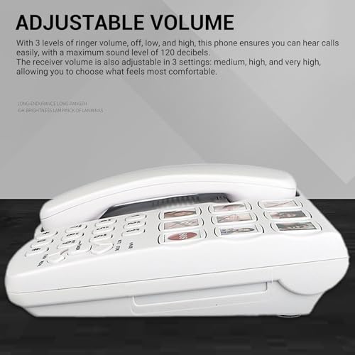 Teléfono cableado para adultos mayores Yoidesu con botones grandes miniatura 6
