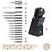 MasterChef Knife Block Set of Kitchen Knives, Large 15pc Stainless Steel Cooking Knife Collection incl. Steak Knives, Cutting Shears & Knife Sharpener with Riveted Handles in a Matte Black Holder