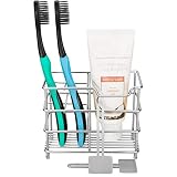 Silver Small Stainless Steel Anti-Rust Bathroom Toothbrush Holder with Multifunctional 5 Slots (1 To