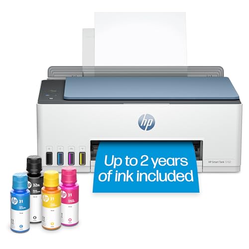 HP Smart Tank 5102 Wireless All-in-One Ink-Tank Printer with up to 2 Years of Ink Included, Mobile...