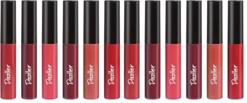 Image of Dazller Lip Colour Lipstick Combo Pack of 12|Vibrant Matte Liquid Lipstick for Women|Long Stay|Smudge-Proof|Non-Transfer|Red Masala|16.8g
