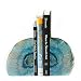 JIC Gem Teal Agate Bookends 2 to 3 Lbs Polished 1 Pair with Rubber Bumpers for Office Décor and Home Decoration