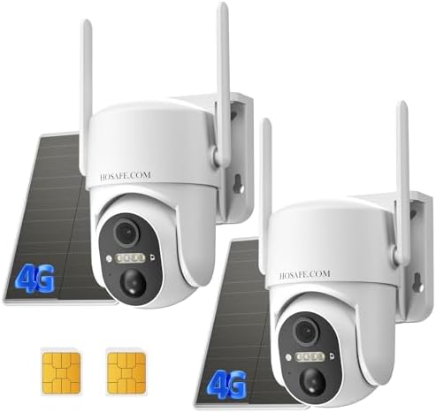 4G LTE Cellular Solar Security Camera Wireless Outdoor, No WiFi S...