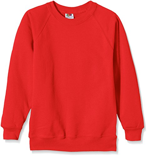Fruit of the Loom SS024B - Sudadera para Niñas, color rojo, talla 7-8 años (Talla fabricante: 128cm/30)