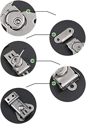 wan 304 Stainless Steel Spring Loaded Small Butterfly Twist Latch, Stainless Steel Twist Latch,Butterfly Lock with Retainer,for Suitcases,Wooden Box,Instruments, Equipment Boxes(4Pcs)