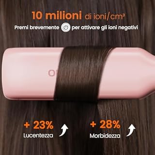 Piastra per Capelli Professionale Faszin, Piastre in Titanio Larghe 42mm con Ioni Negativi, Riscaldamento Rapido 30s, Display Temperatura, 11 Livelli di Temperatura (130-230℃) - Rosa