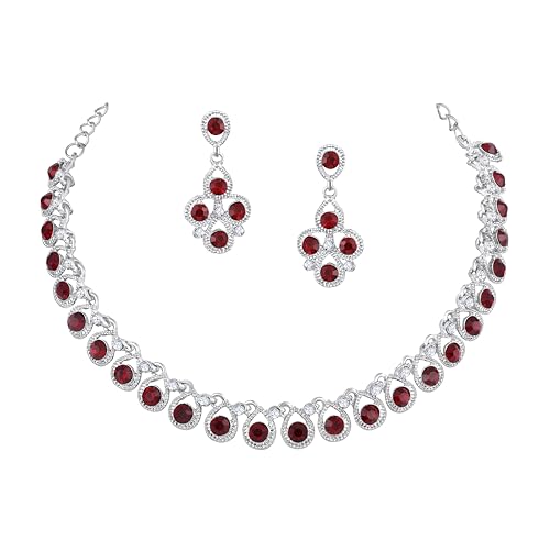 Atasi International Diamond/Stones Necklace Set with Earrings for...