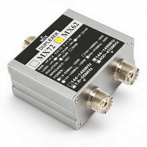 Combinador de antena VHF UHF HF con filtrado eficiente para tres frecuencias y uso de doble antena