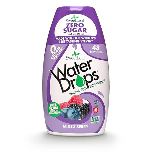Image of SweetLeaf Water Flavoring Drops- Stevia Water Enhancer, Sugar Free, Zero Calorie Water Additive for Flavor, Contains Monk Fruit Extract, Gluten Free, Keto Friendly- Mixed Berry, 1.62 Fl Oz (Pack of 1)