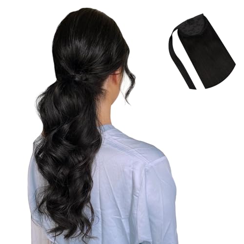 hotbanana Human Hair Ponytail Extension, Balayage Chocolate Brown Mixed Caramel Blonde 14 Inch 75g, Wrap Around Ponytail Hair Extensions Easy to Install sold by Hotbanana Amazon