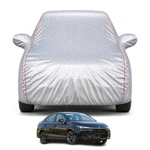 Image of Premium Car Cover for City 2020-2026 Models | Waterproof, UV & Dust Protection | Mirror & Antenna Pocket | Triple Stitched, Soft Inner Lining, Belt & Buckle (Metalic Silver)