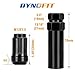 Dynofit M12x1.25 Black Lug Nuts Set for 350Z 370Z Altima Infinit Q50 Q60, 20pcs Closed End Spline Wheel Nuts fit Subaru Forester BRZ Outback WRX, 12mm-1.25 Conical Seat Lugnut for Aftermarket Wheel