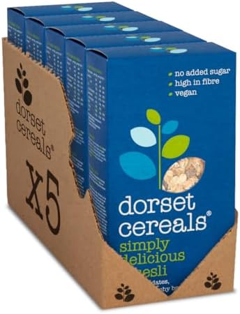 Dorset Cereals Simply Delicious Muesli | Healthy Breakfast Cereal | Vegan | High Fibre | 5 PACKS of 650 g