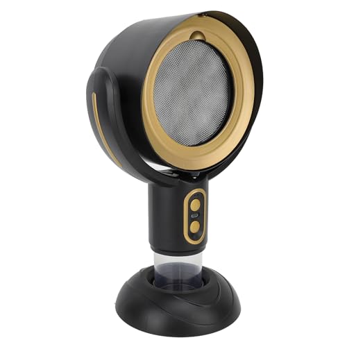 Luocute Tragbare Dunstabzugshaube, Desktop-Dunstabzugshaube mit Wiederaufladbarem 2-Gang-USB-Akku, Abnehmbarem Ölbecher und Waschbarem Filter, für die Grill-Hot-Pot-Fondue-RV-Küche Im (schwarzes Gold)