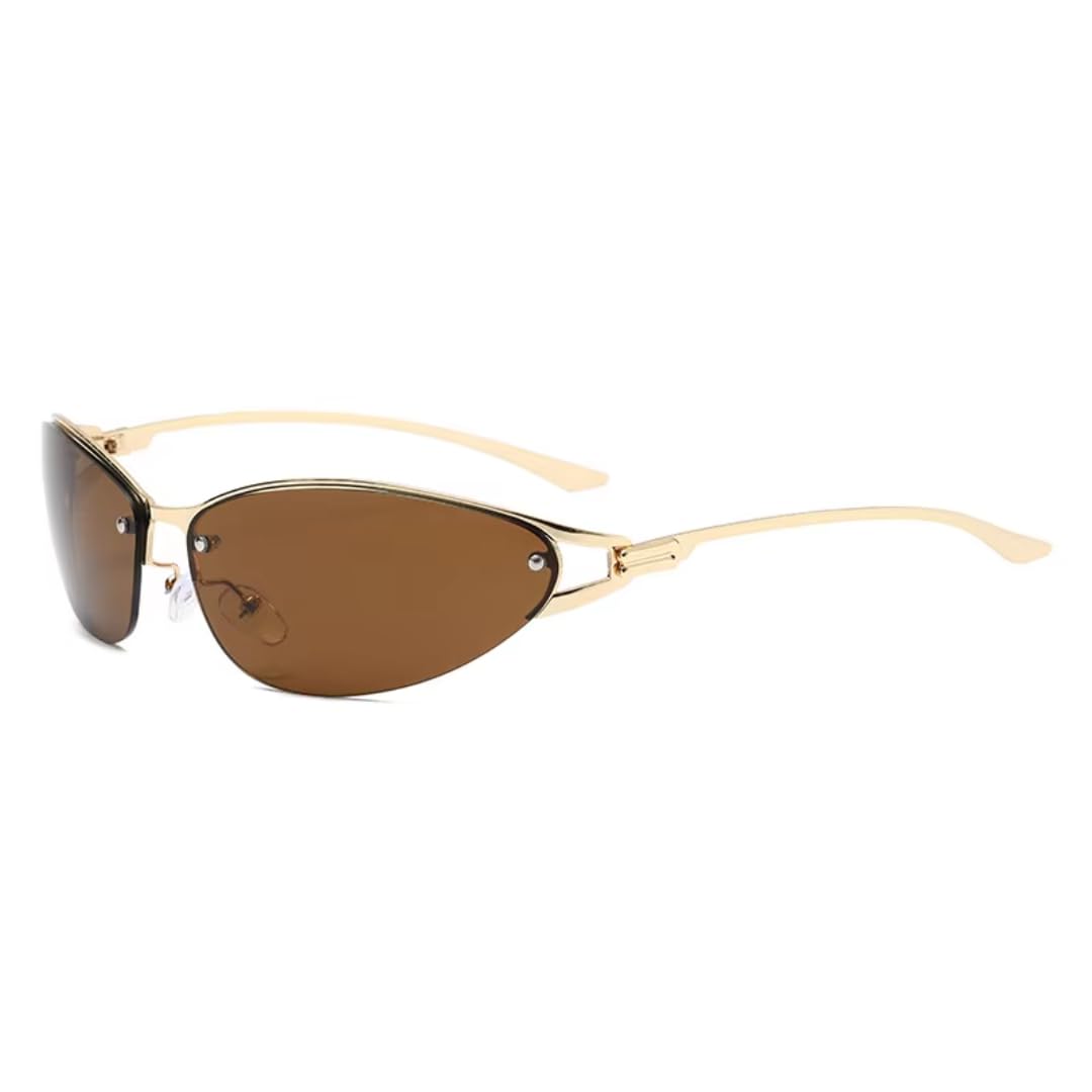 Modne damskie okulary przeciwsłoneczne z półramką, męskie, luksusowe, UV400