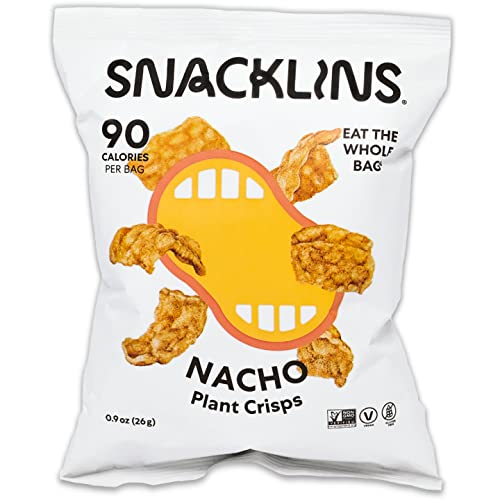 Snacklins Plant Based Crisps, Low-Calorie, Vegan, Non-Gmo, Gluten-Free, Healthy, Crunchy - Nacho, 0.9Oz (Pack Of 12) #TOP6