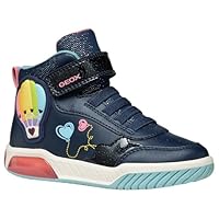 Geox J INEK Girl Sneaker, Navy/WATERSEA, 28 EU