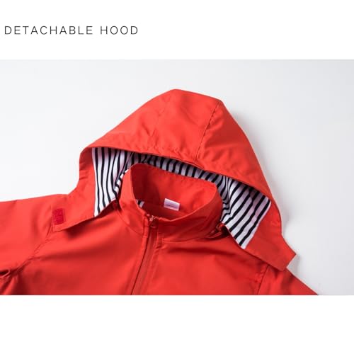 Image of Boys Rain Jacket with Detachable Hood Lightweight Raincoats for Kids