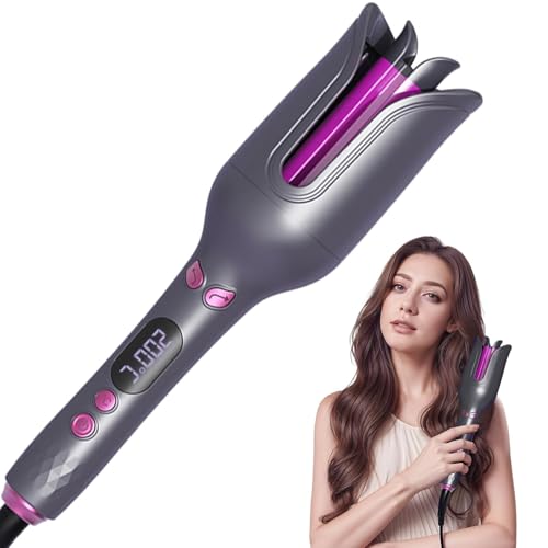 SKY-TOUCH Automatic Curling Iron Ceramic Rotating Curling Iron Anti- Hot and Anti- Stuck Hair Fast Heating Spin Iron for Long Short Hair Styling 4 Temperature Settings 31.5x5.5cm