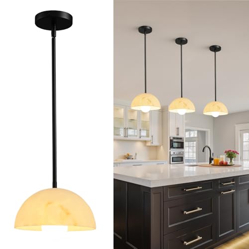 HAHZT Modern Pendant Light Fixtures: 10 Inch Resin Shade Mid
