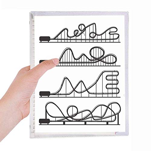 Carnet de notes à spirale rechargeable noir sur le thème parc d'attractions pour écrire