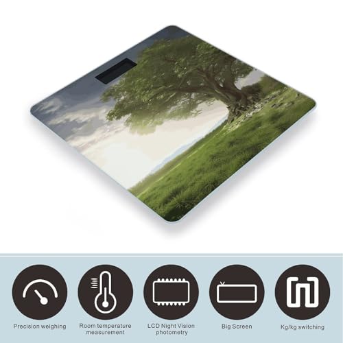 Báscula digital de baño con plataforma de vidrio templado miniatura 3