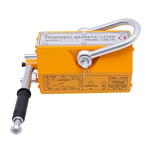 Steel Magnetic Lifter,2200Lbs Metal Heavy Duty Magnet Lifting,1000KG Magnetic Lift Hoist Shop Crane with U-Slot Design,Hoist Crane with Clear Diagram,Magnetic Lifter for Bridge,Dock Ship Building