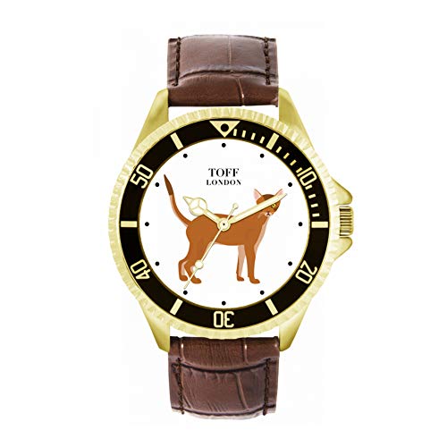 Reloj Abyssinian Cat de hombre de 42 mm un regalo perfecto para amantes de gatos