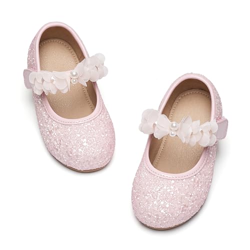 Image of GINFIVE Toddler Girls Dress Shoes Little Girls Mary Janes Ballerina Flats Shoes Toddler