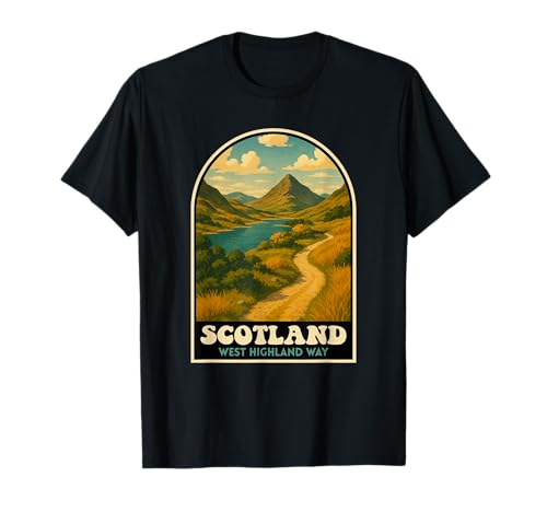 West Highland Way Scotland Hiking Trail Art T-Shirt