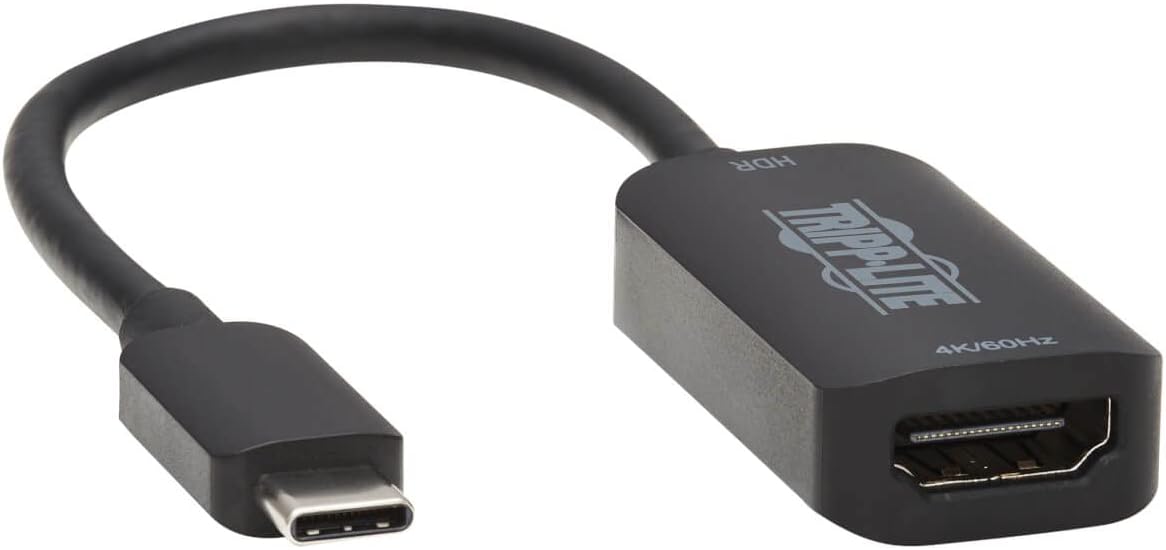 Tripp Lite USB C to HDMI Adapter Cable 4K 60Hz M/F Thunderbolt 3 DP 1.2 6in (U444-06N-HDR-B)