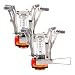 REEHUT Ultralight Portable Camping Stoves Backpacking Stove with Piezo Ignition Adjustable Valve Stainless Steel Material for Backpacking, Hiking, Riding, Mountaineering, Camping - Orange, 2 Pack