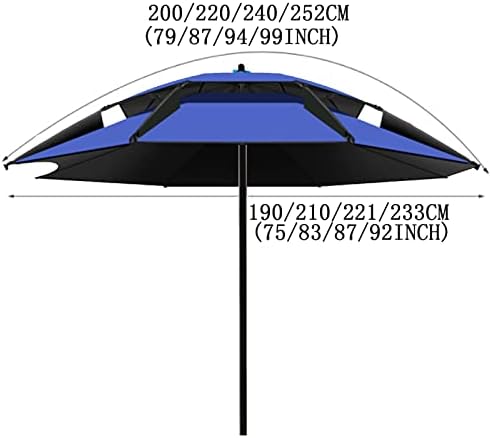 Parapluie De Pêche Et Terrasse – Rond Décalé, Double Toile Oxford, Rotation 360° Et Protection Solaire Renforcée