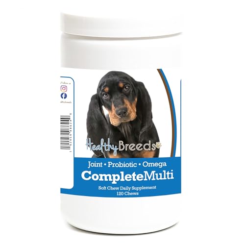 Healthy Breeds Black and Tan Coonhound All in One Multivitamin Soft Chew 120 Count