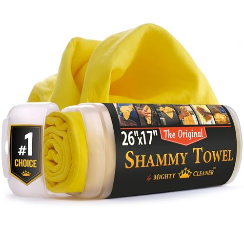 Premium Shammy Cloth for Car Drying - 26”x17” - Super Absorbent Chamois Towel for Car - Scratch-Free, Reusable & Soft