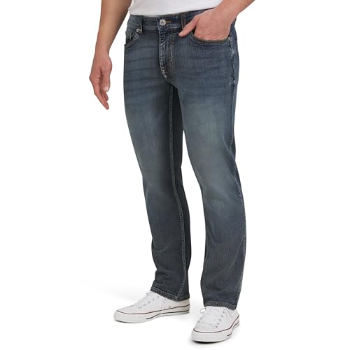 Quiksilver Men's 5 Pocket Straight Fit Stretch Waist Denim Jeans, Gershwin, 32W x 30L