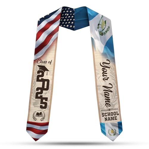 MonkeyVan Personalized Guatemala Graduation Sash 2025, Custom Guatemalan Graduation Sash, Guatemala Graduation Stole Sash Guatemala3
