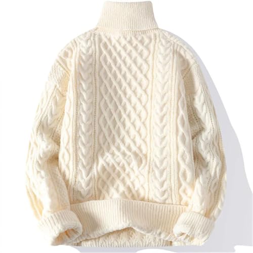 Mens High Collar Sweaters Pullover Solid Color Knitted Sweater Men Pullovers Warm Man3